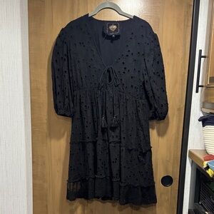 Elegant Black Lace Mini Dress